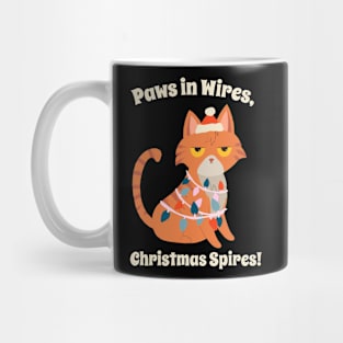 Pawn In Wires, Christmas Spires! Cute Cat Christmas Shirt Mug